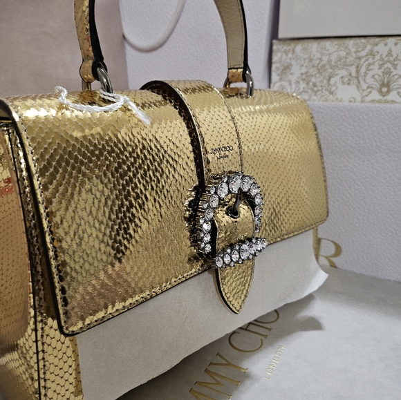 Jimmy Choo Calfskin 2WAY Plain Leather Office Style Elegant Style - Picture 4 of 5